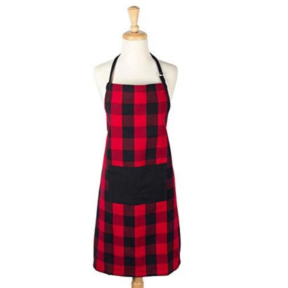 Cotton Printed Aprons (Red, Size: 28x32 In)