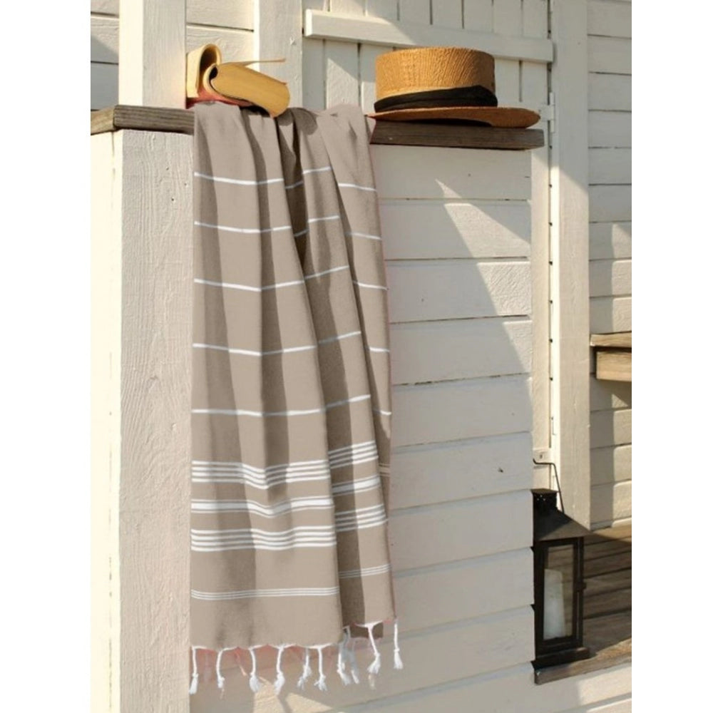 Cotton Striped Bath Towels (Cream, Size: 30x59 In)