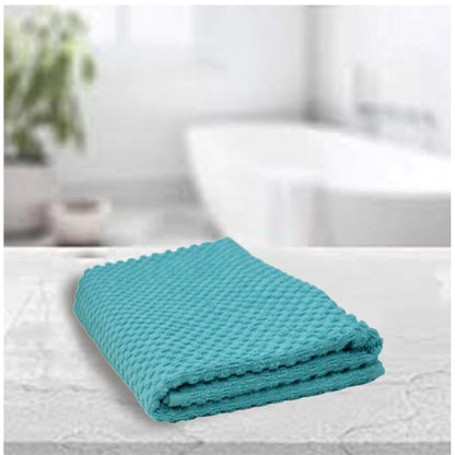 Cotton Popcorn Weave Bath Towels (Aqua Blue, Size: 28x59 In)