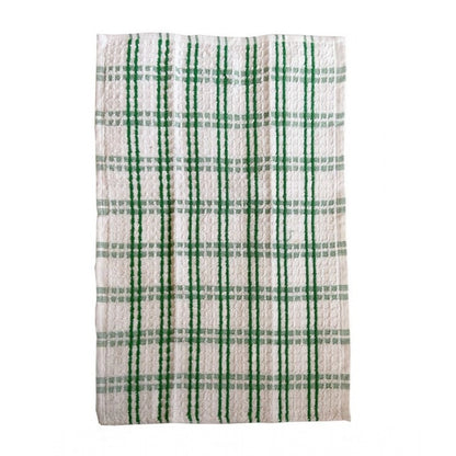 Pack Of_6 Cotton Checkered Kitchen Towel Sets (Green)