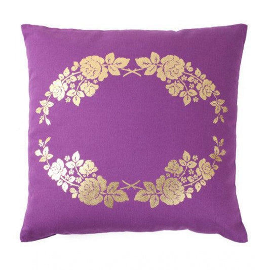 Pack Of_2 Cotton Printed Cushion Cover Sets (Purple, Size: 16x16 In)