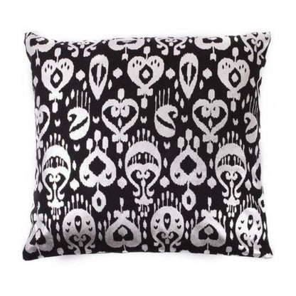 Pack Of_2 Cotton Printed Cushion Cover Sets (Black, Size: 16x16 In)