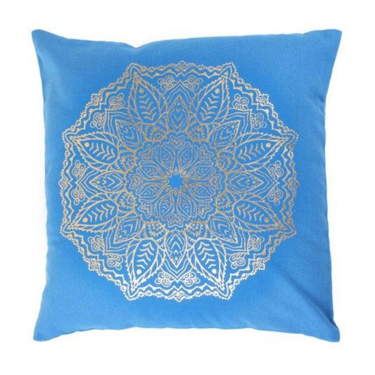 Pack Of_2 Cotton Printed Cushion Cover Sets (Blue, Size: 16x16 In)