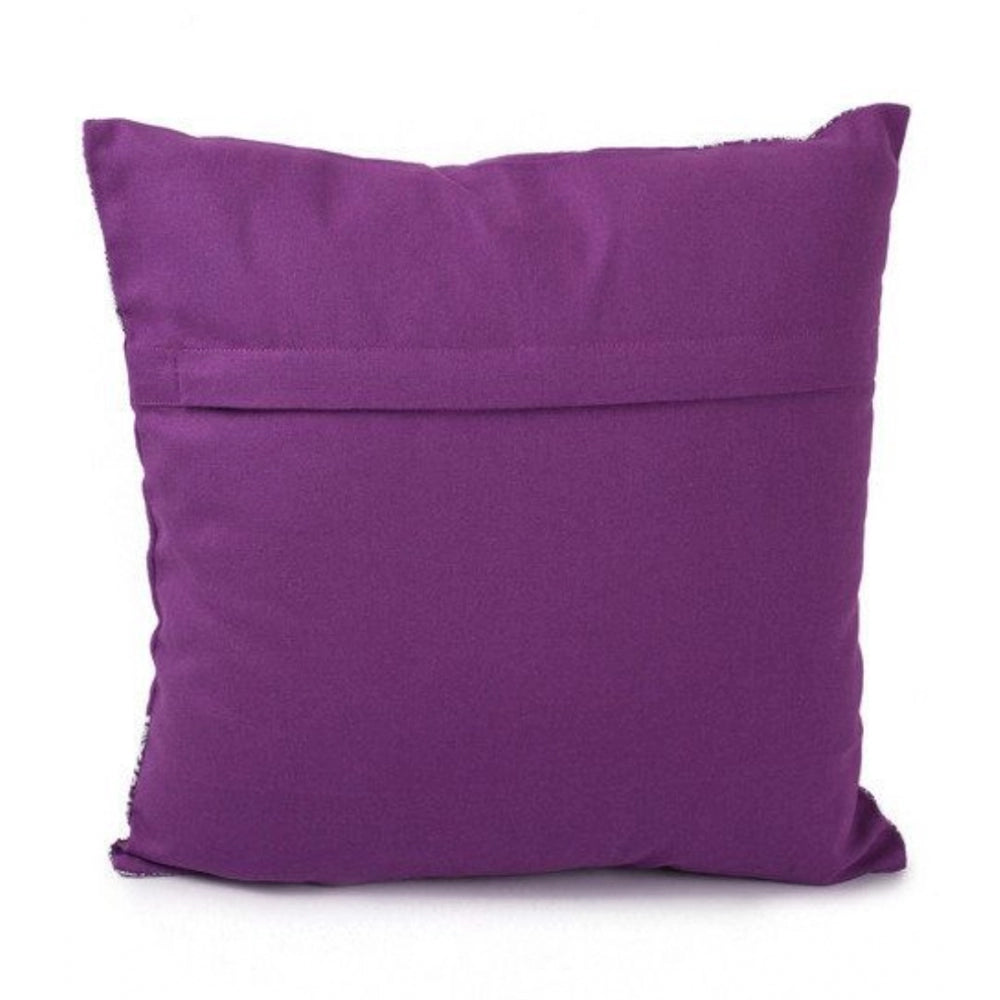 Pack Of_2 Cotton Printed Cushion Cover Sets (Purple, Size: 16x16 In)