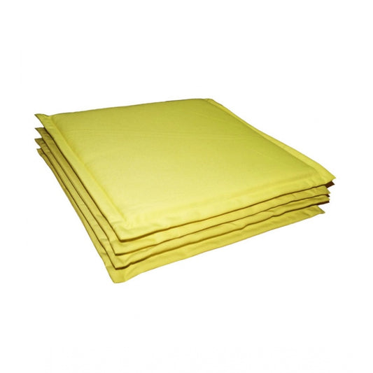 Pack Of_4 Polyester Solid Chairpads (Mustard, Size: 16x16 In)