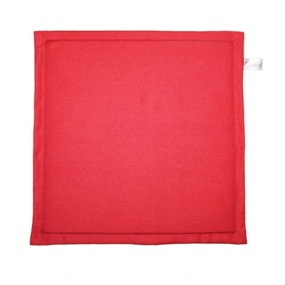 Pack Of_4 Polyester Solid Chairpads (Red, Size: 16x16 In)