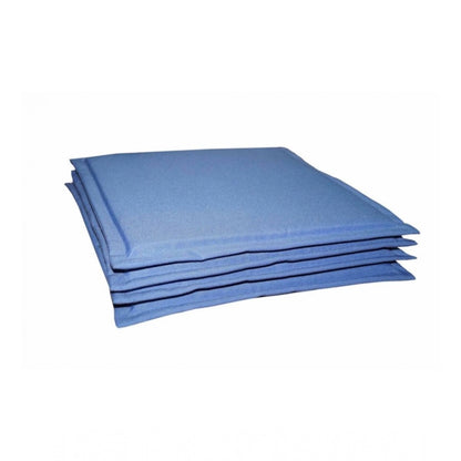 Pack Of_4 Polyester Solid Chairpads (Blue, Size: 16x16 In)