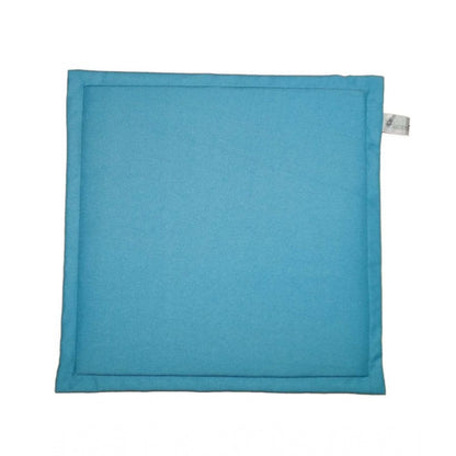 Pack Of_4 Polyester Solid Chairpads (Light Blue, Size: 16x16 In)