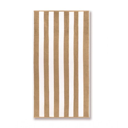 Cotton Striped Bath Towels (Beige &amp; White, Size: 36x71 In)