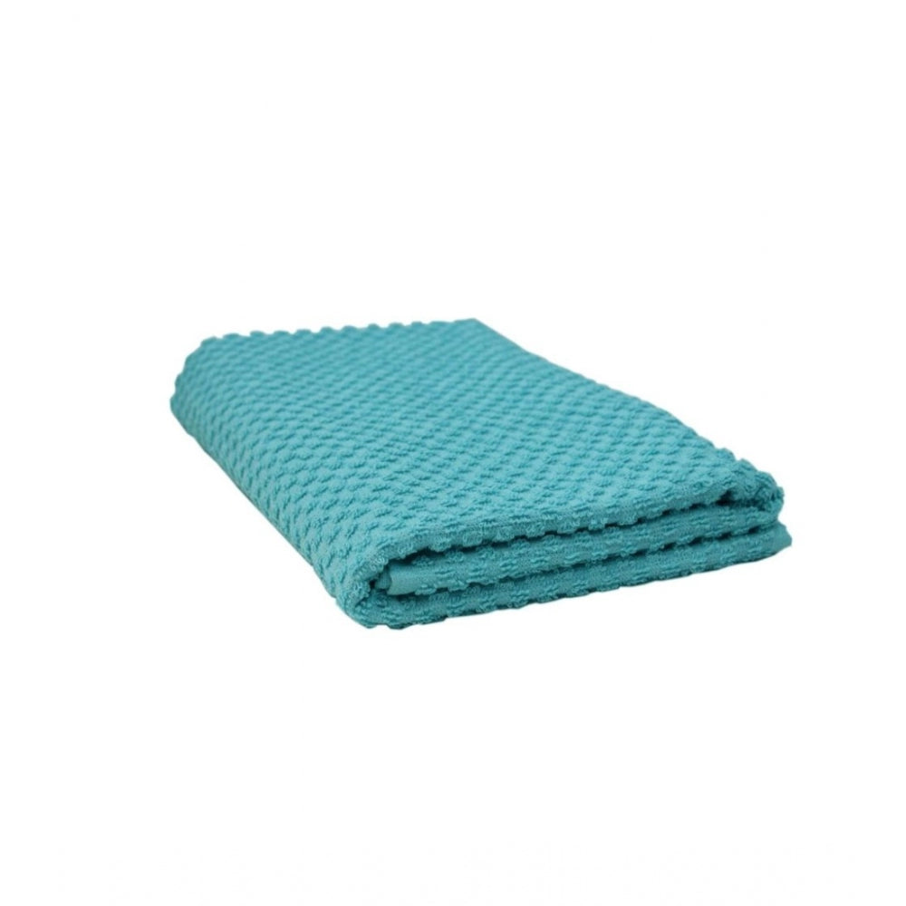 Cotton Popcorn Weave Bath Towels (Aqua Blue, Size: 28x59 In)