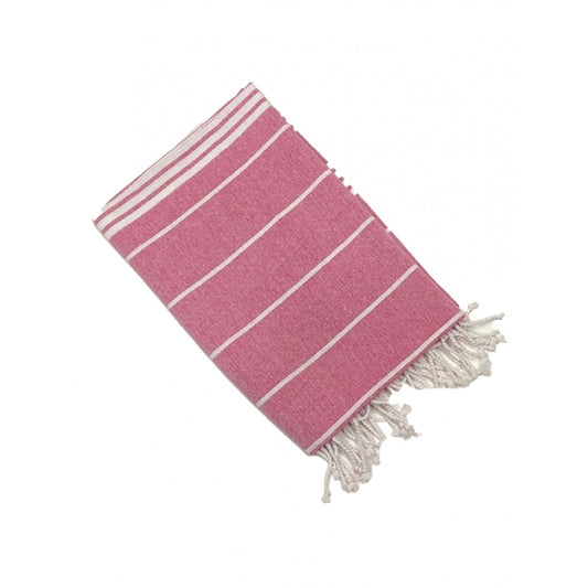 Cotton Striped Bath Towels (Rose, Size: 30x59 In)