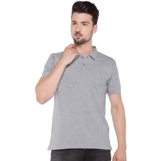 Cotton Blend Solid Half Sleeves Polo T-Shirt