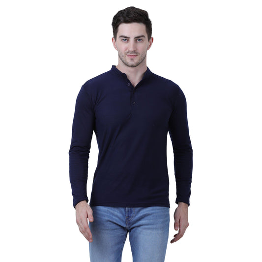 Cotton Blend Solid Full Sleeves T-Shirt