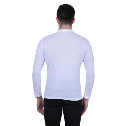 Cotton Blend Solid Full Sleeves T-Shirt