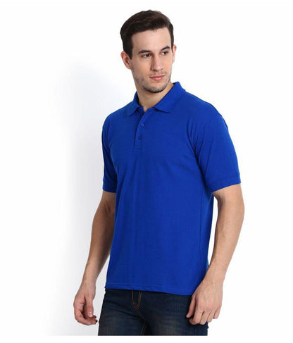 Cotton Blend Solid Half Sleeves Polo T-Shirt