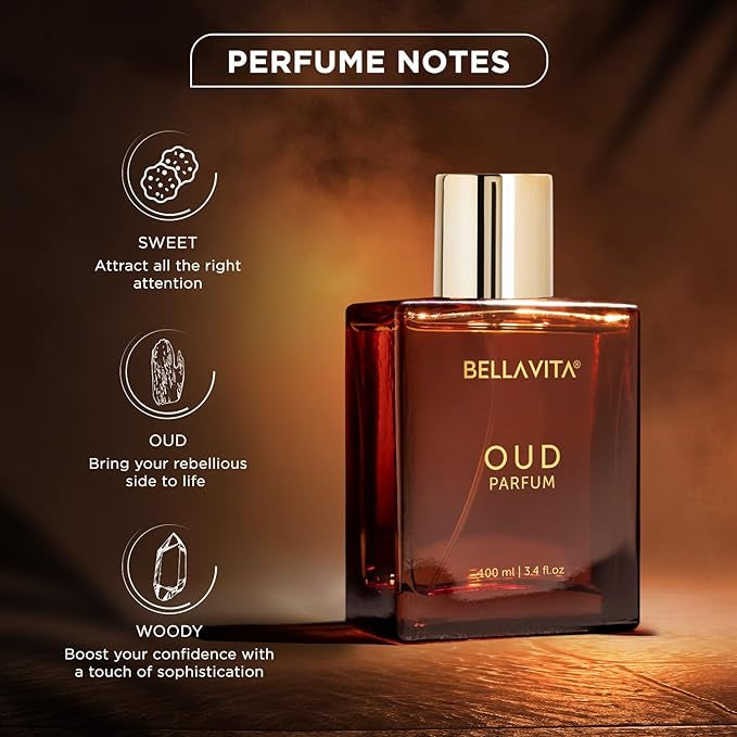 Bella Vita Luxury OUD PARFUM Intense Unisex Perfume for Men & Women with Carnation,Vanilla,Cedarwood|Woody,Oriental Long Lasting Fragrance Scent 100Ml