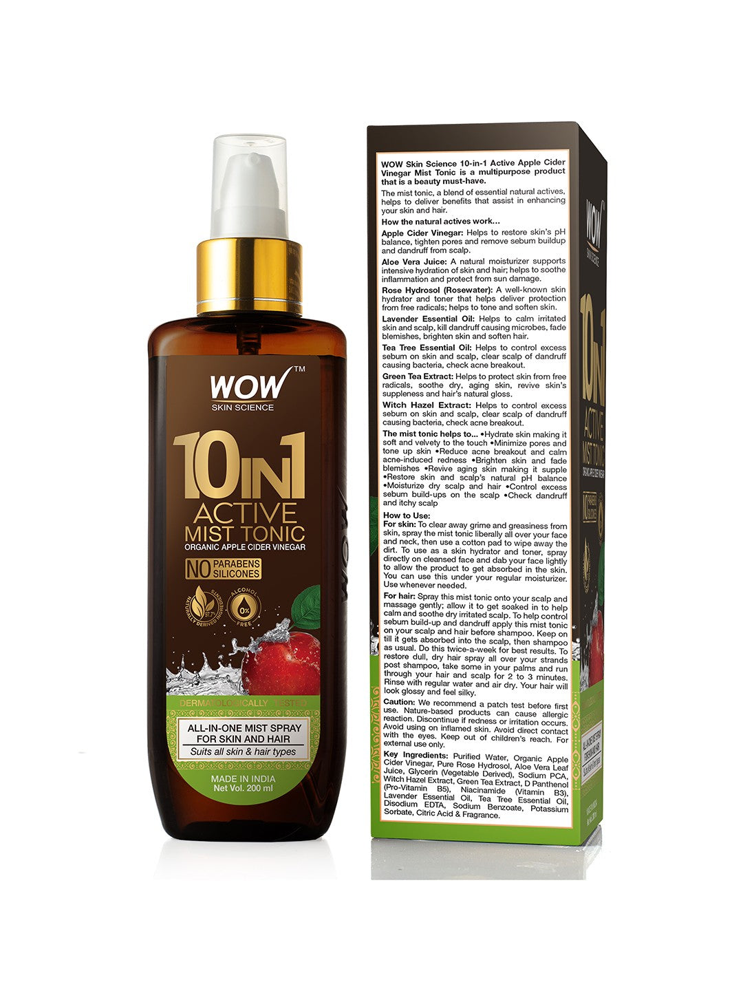 WOW Skin Science 10 In 1 Miracle Apple Cider Vinegar Mist Tonic 200 ml