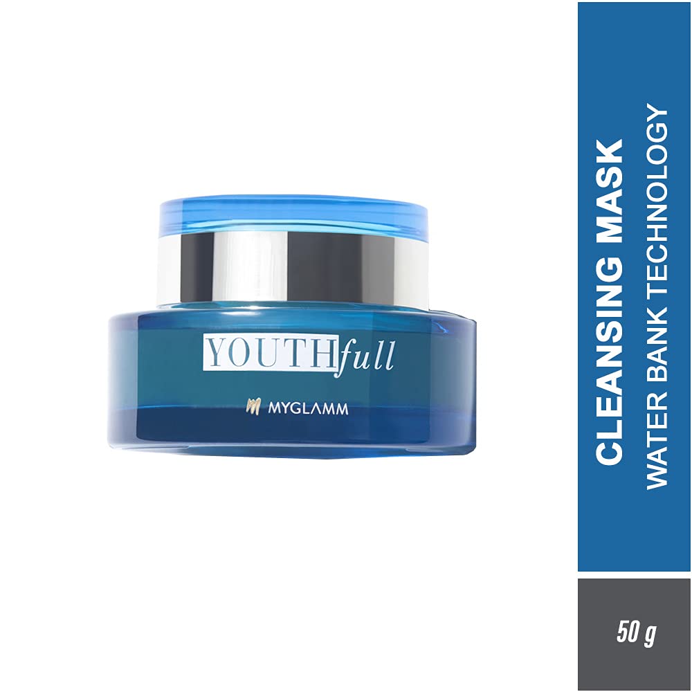 MyGlamm YOUTHfull Hydrating Cleansing Mask With Water Bank Technology - 50 gm | Exfoliating Face Mask | Jelly Texture