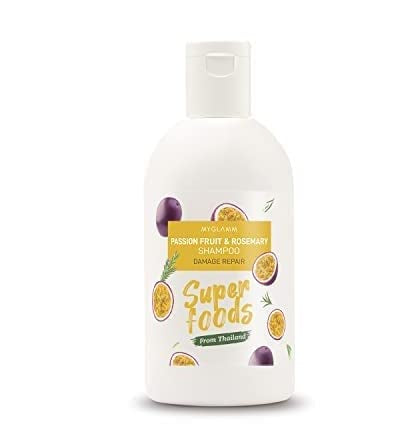 MYGLAMM SUPERFOODS Passion Fruit & Rosemary Shampoo | Hair Smoothening Shampoo | Moisturise Hair | Control Hair Damage & Maintain Shine, 300ml