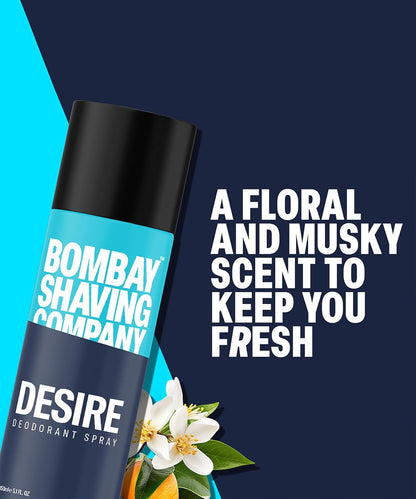 BOMBAY SHAVING COMPANY Desire & Noir 150ml x 2 Combo | Deodorant Spray - For Men (300 ml, Pack of 2)