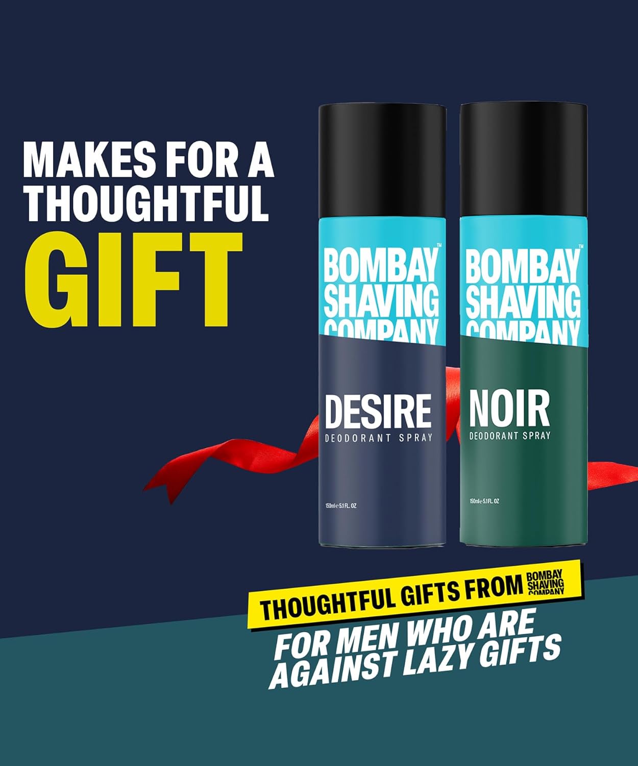 BOMBAY SHAVING COMPANY Desire & Noir 150ml x 2 Combo | Deodorant Spray - For Men (300 ml, Pack of 2)