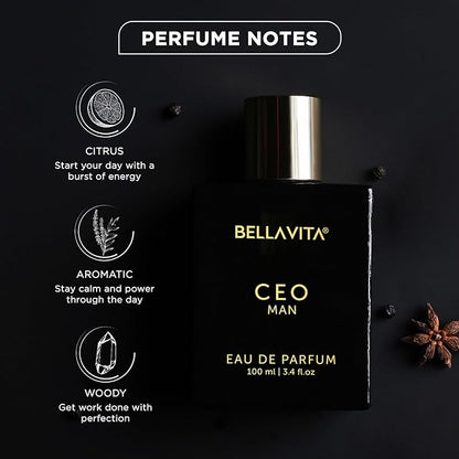 Bella Vita Luxury Men & Women Work & Play Combo & , 3 Premium Long Lasting Liquid Fragrance Aquatic Scent With Skai Edc, Fresh Edt & Ceo Men Edp, 100 Ml Each