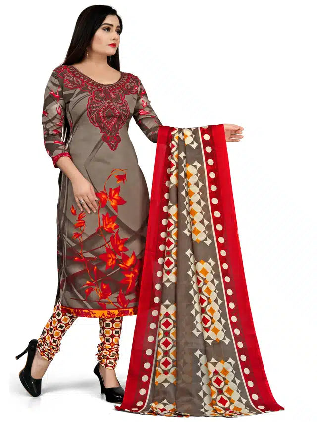 Cotton Unstitched Salwar Suit (Green)