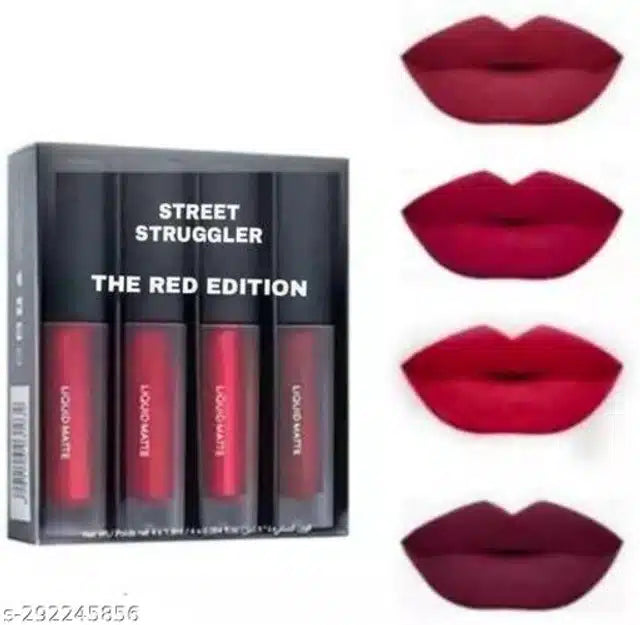 The Red Edition Liquid Lipstick (Multicolor, Pack of 4)