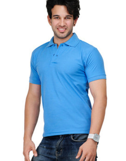 Cotton blend polo collar men's t-shirt